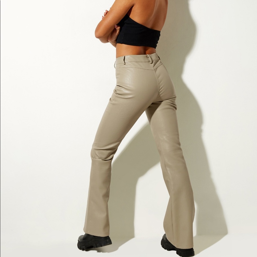 Motel rocks Zoven Flare trousers in Pu Sage small